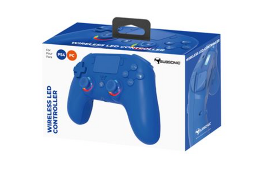 Subsonic Wireless Controller (Blue) – Compatible with PlayStation 4 and PC